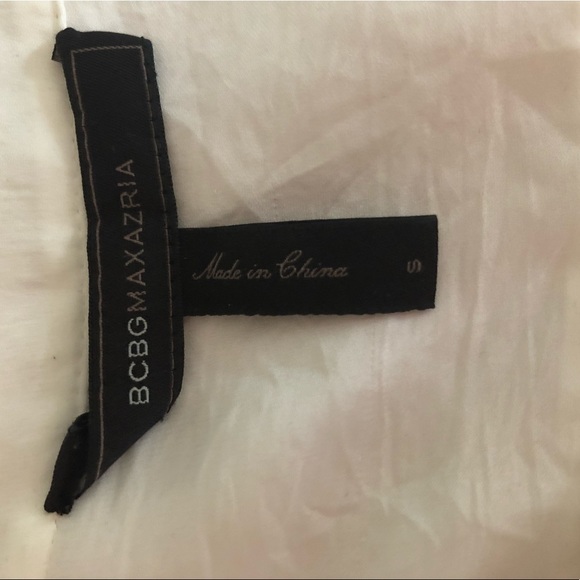 BCBG maxazria white silk ruffle blouse - Picture 2 of 3